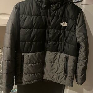 The North Face Black and Gray Quilted Jacket